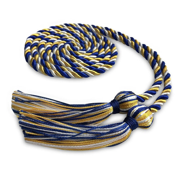 Single Graduation Honor Cord Royal Blue/Gold/White - Endea Graduation