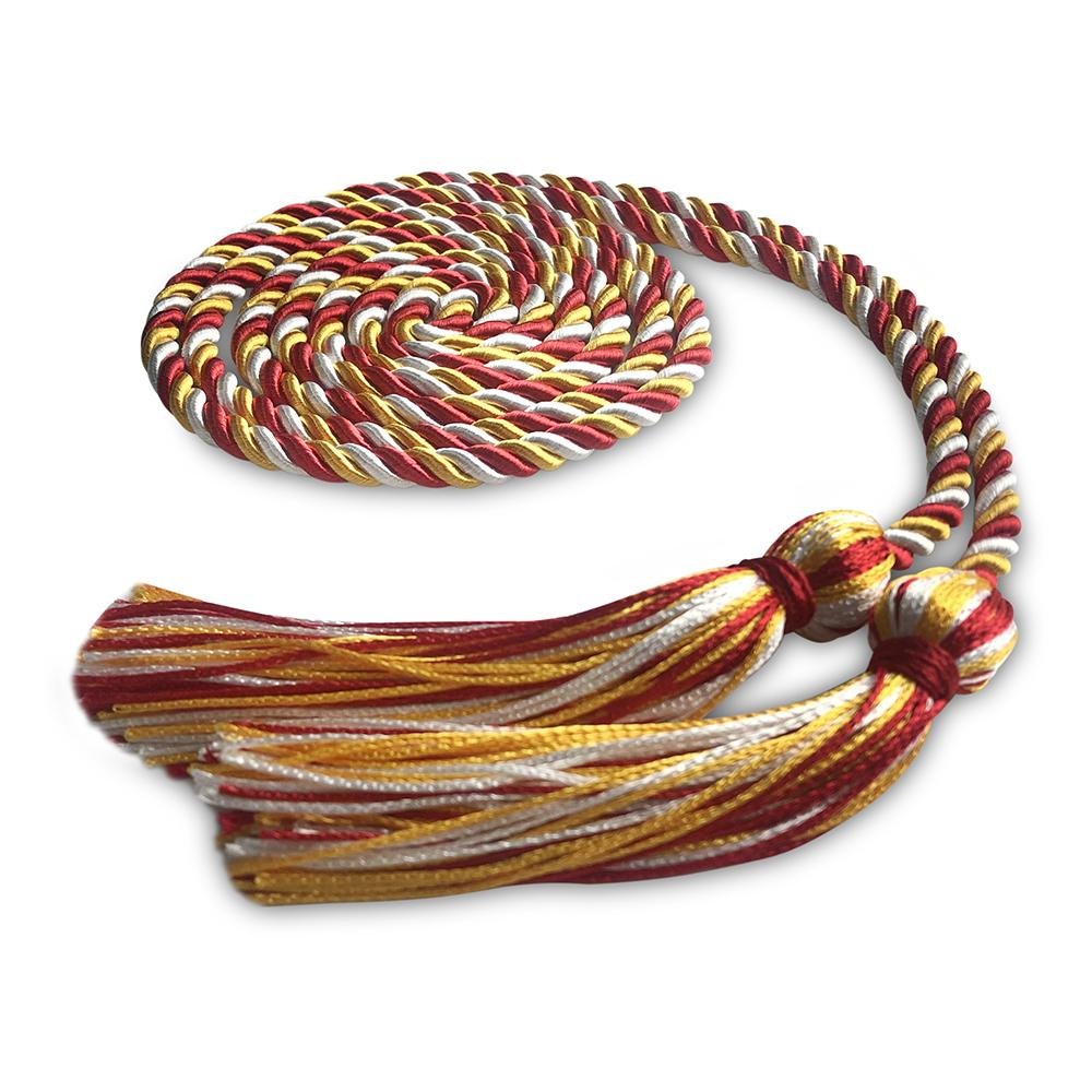 Single Graduation Honor Cord Royal Red/Gold/White - Endea Graduation