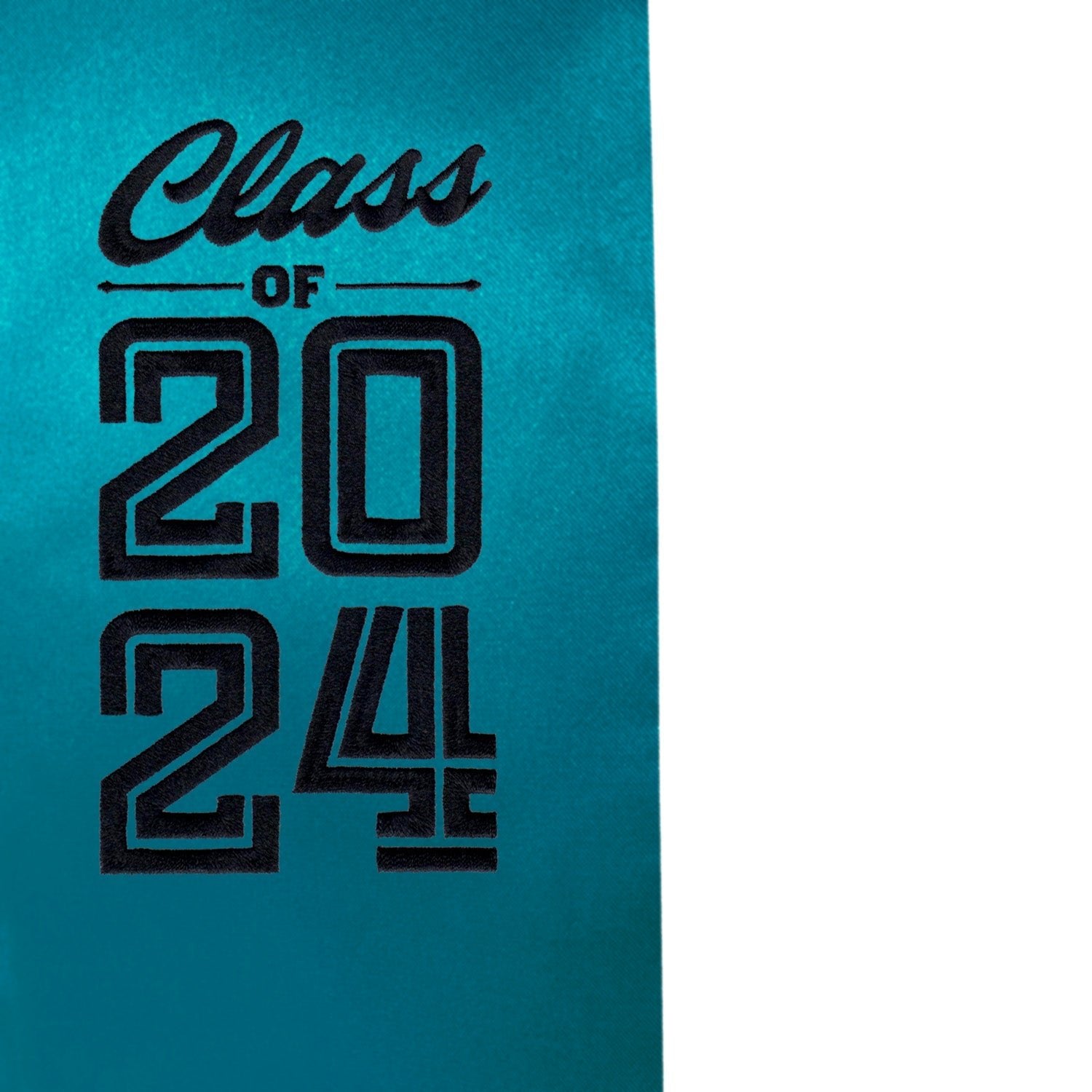 Turquoise Class of 2024 Graduation Stole/Sash With Classic Tips - Endea Graduation