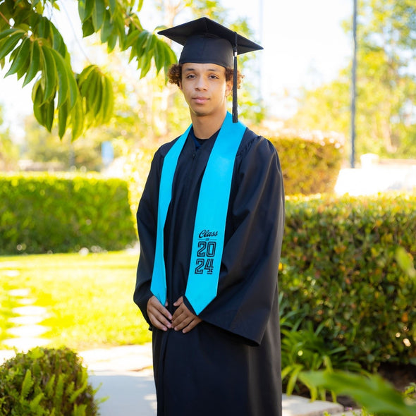 Turquoise Class of 2024 Graduation Stole/Sash With Classic Tips - Endea Graduation