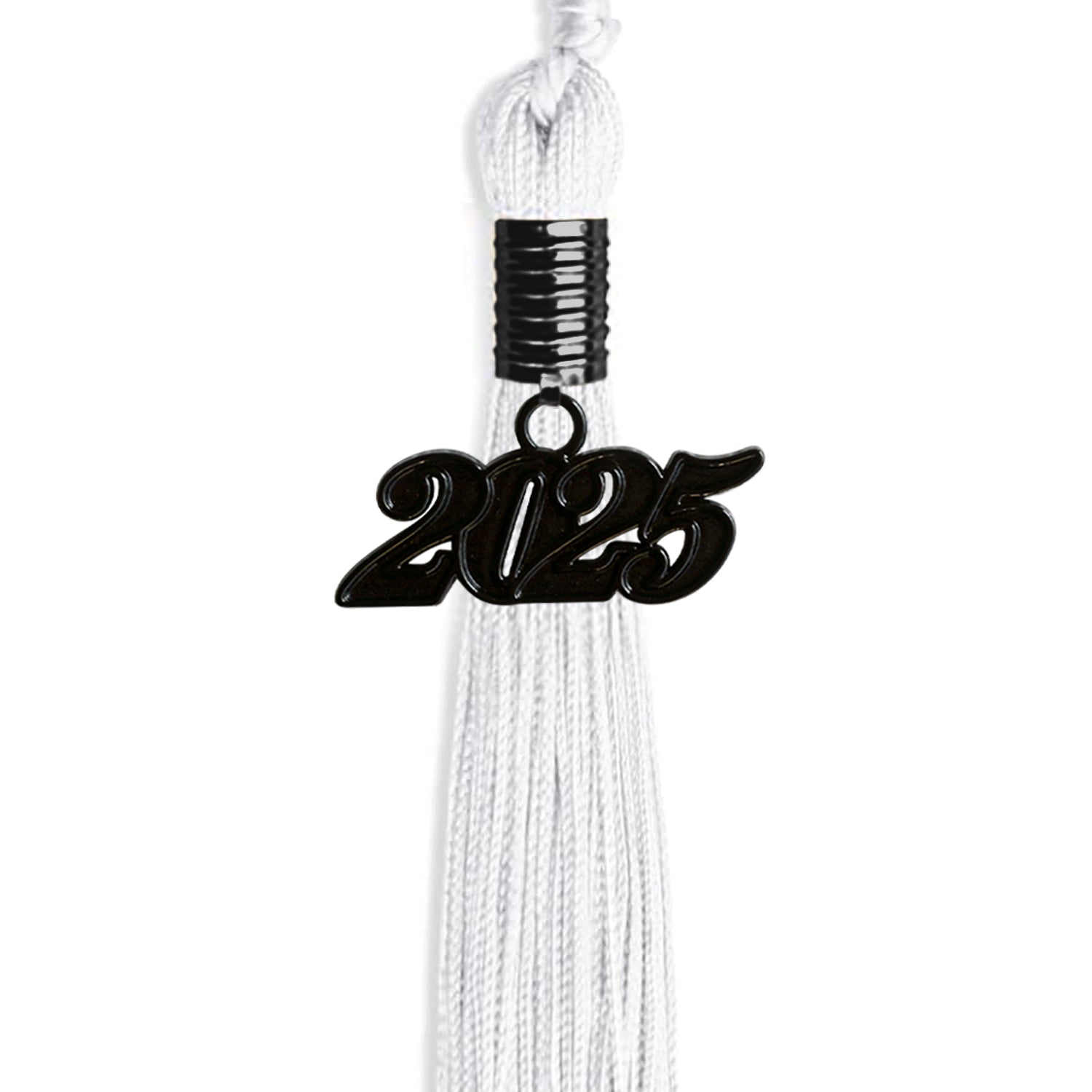 White Graduation Tassel With Black Date Drop - Endea Graduation