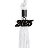 White Graduation Tassel With Black Date Drop - Endea Graduation