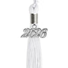 White Graduation Tassel With Silver Date Drop - Endea Graduation