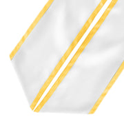 White/Gold Plain Graduation Stole With Trim Color & Angled End - Endea Graduation