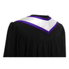White/Purple Plain Graduation Stole With Trim Color & Classic End - Endea Graduation